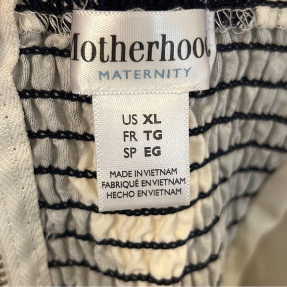 Motherhood Blue and White Midi Sundress with Sweetheart Neckline - Picture 4 of 4